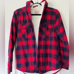 Women Small Hooded Flannel